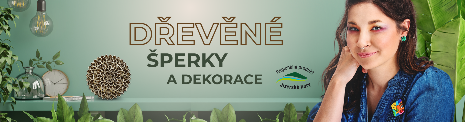 Dřevěné šperky a dekorace Kouzlo Myšlenky