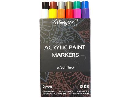 Artmagico akrylovy popisovac se strednim hrotem (2 mm) 12 ks