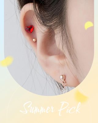 ✨ Heart Cubic Barbell Piercing (1ks) 🙂 Orange / Crystal / Blond / Red / Black Create a cute summer style! 👉🏻...