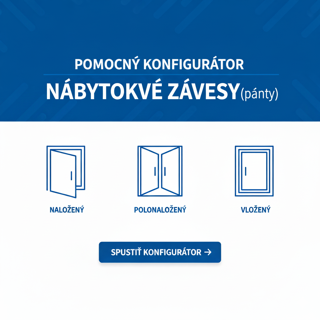 Konfigurátor pre nábytkové závesy