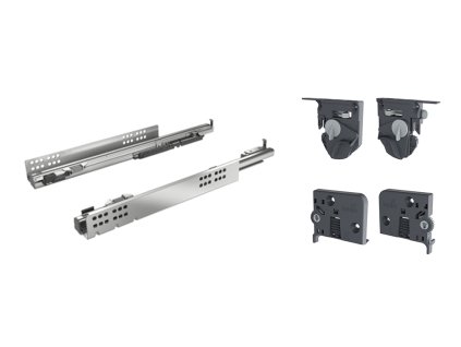 K-HETTICH set Quadro 4D V6 SiSy 600mm/30kg pre bočnicu 16mm + sada spojek