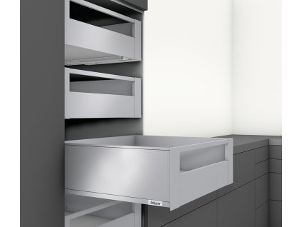K-BLUM Legrabox C Pure 550mm/70 kg, Tip-on, karbon čierná CS-M, vnútorná, reling