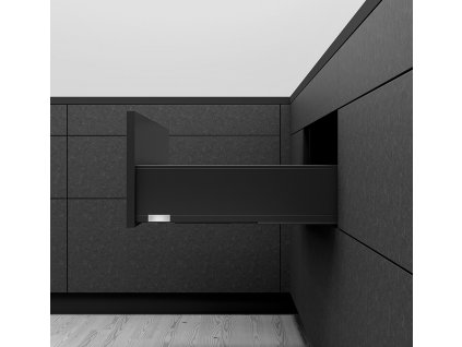 K-BLUM Legrabox K 400mm/40 kg, Tip-on, karbon čierná CS-M, skrutka