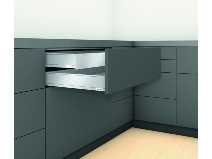 K-BLUM Legrabox M 550mm/70 kg, Tip-on, karbon čierná CS-M, expando