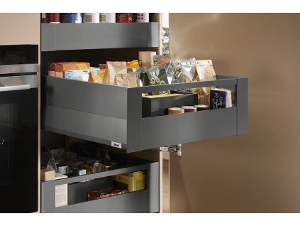 K-BLUM Merivobox E Boxcap 450 mm, 40 kg, Orion šedá, vnútorná, reling