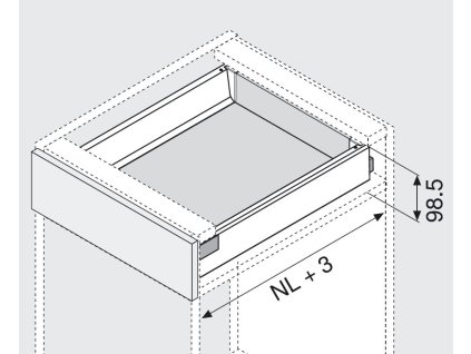K-BLUM set Antaro M 500 mm/65 kg, Blumotion/TOB, sivá R9006, skrutka