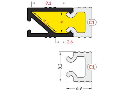 23842 stronglumio krycia lista c1 k profilu hi8 naklapavacia mliecna 2000mm