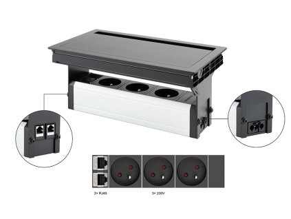 32974 versaflap mono 2 0 3x 230v 2x rj45 cierna matna