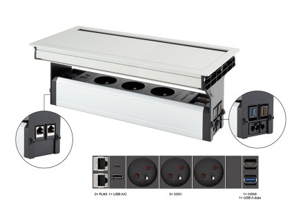 32977 versaflap mono 2 0 3x 230v 2x rj45 1xhdmi 1xusb a c 1xusb data elox hlinik