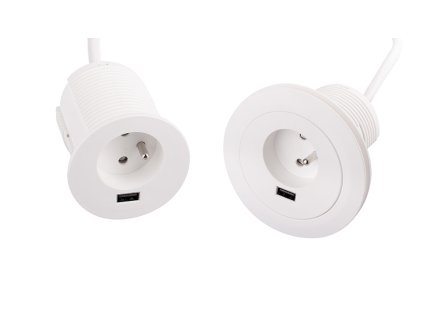 VersaTag 1x 230V, 1x USB-A, biela