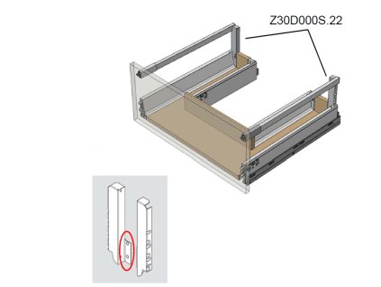 33892 blum z30d000s 22 drziak chrbta poddrezovej zasuvky d p l sivy