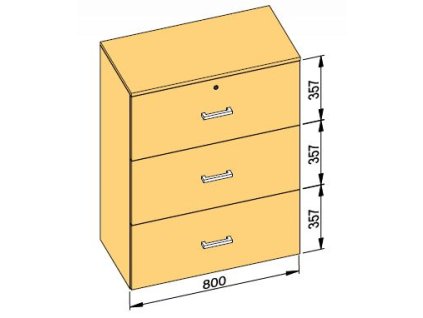 K-BBP Kartotéka typ R3 pre vnútornú šírku 762mm/390mm, výška 1076 mm bez tlmenia
