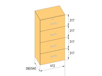 9148 k bbp kartoteka typ r4 pre vnutornu sirku 412 mm 390 mm vyska 1276 mm bez
