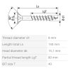 18061 1 spax skrutka 8x140 80 zapustna hlava txs w 4c mh ciastocny zavit