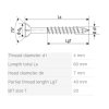 18097 1 spax skrutka m 4x60 40 zapustna hlava txs w c ciastocny zavit