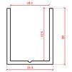 33232 2 wc al elox profil u bocny 18 mm dlzka 2 m