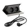 48037 5 legrand elektricka zasuvka popup 2x 230v schuko bruseny hlinik