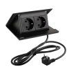 48043 6 legrand elektricka zasuvka popup 2x 230v schuko cierna matna