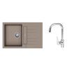 50890 2 k strongsinks s3 set drez vardar 780x500mm granit bezova bateria garonne chr