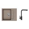 K-StrongSinks S3 Set drez Vardar 615x500mm granit béžová + Batéria Ipoly čierna