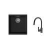 K-StrongSinks S3 Set drez Hron 430x460mm granit čierna + Batéria Loira čierna