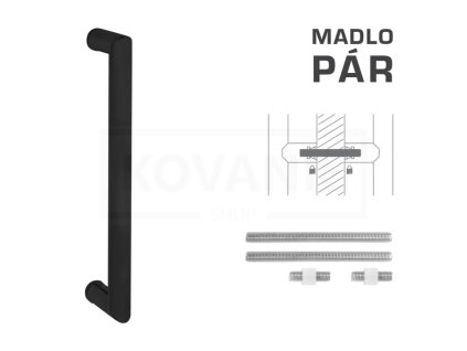 FT - MADLO K02 Ø 25 mm UN (Provedení kus, Povrch Bílá matná, Délka Délka 1225 mm / Rozteč 1200 mm)