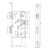 Zadlabací zámek 72/80 - D 2355 L/P (Provedení BB (pokojový klíč), DM 55, Rozteč 72 mm)