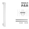 FT - MADLO K02K 25x25 mm UN (Provedení kus, Povrch Bílá matná, Délka Délka 225 mm / Rozteč 200 mm)