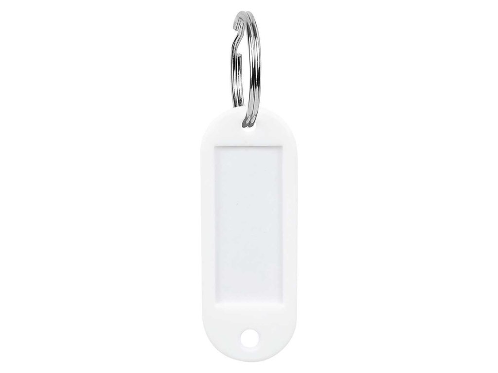 Visacka jmenovka na klice s krouzkem RJ 58 oval 58x22mm bila baleni 50 ks a128308349 10638