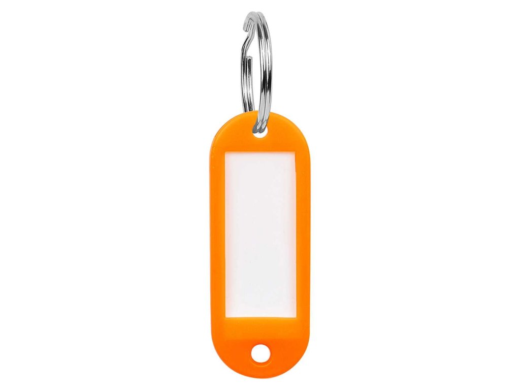 Visacka jmenovka na klice s krouzkem RJ 58 oval 58x22mm oranzova baleni 50 ks a128308943 10638