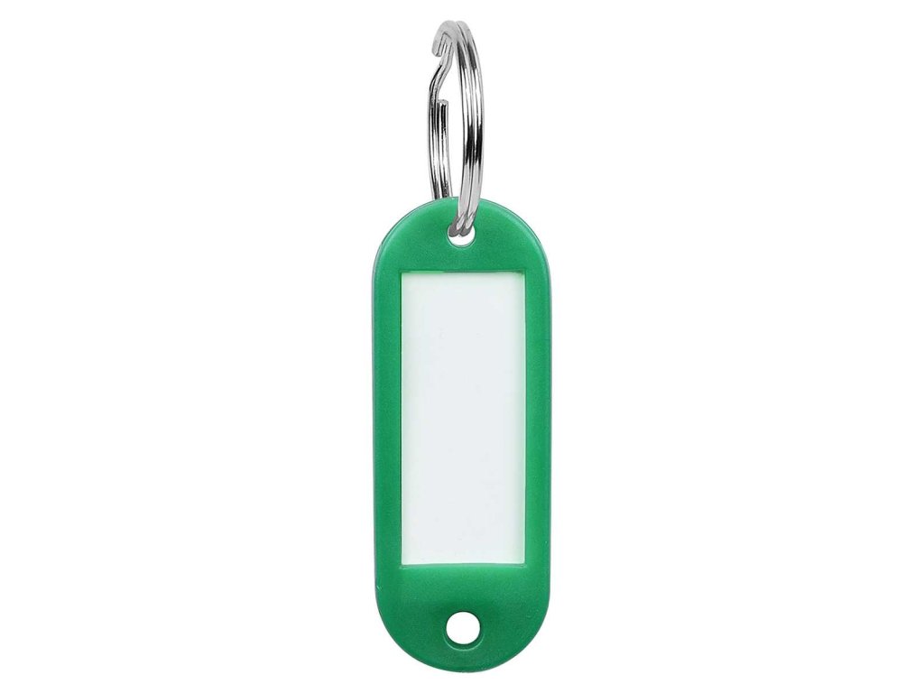 Visacka jmenovka na klice s krouzkem RJ 58 oval 58x22mm zelena baleni 50 ks a128310119 10638