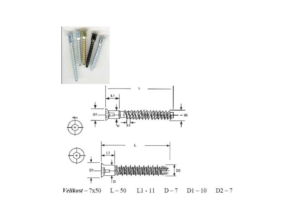 Vrut konfirmat 7x60 pZn bily a181955 10638