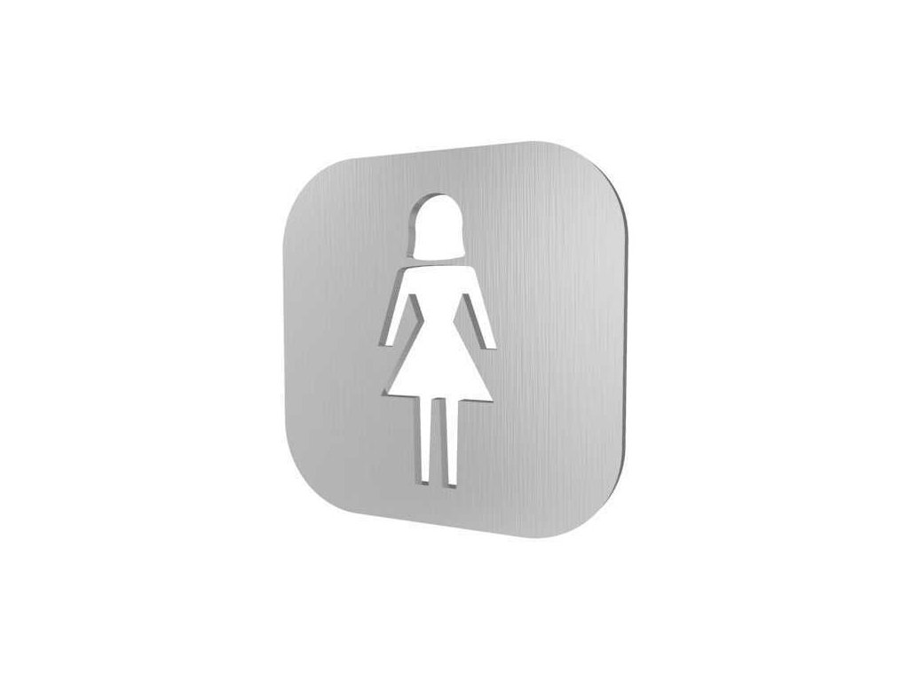 Piktogram na desce 10x10cm WC panenka mat nerez a35053503 10638