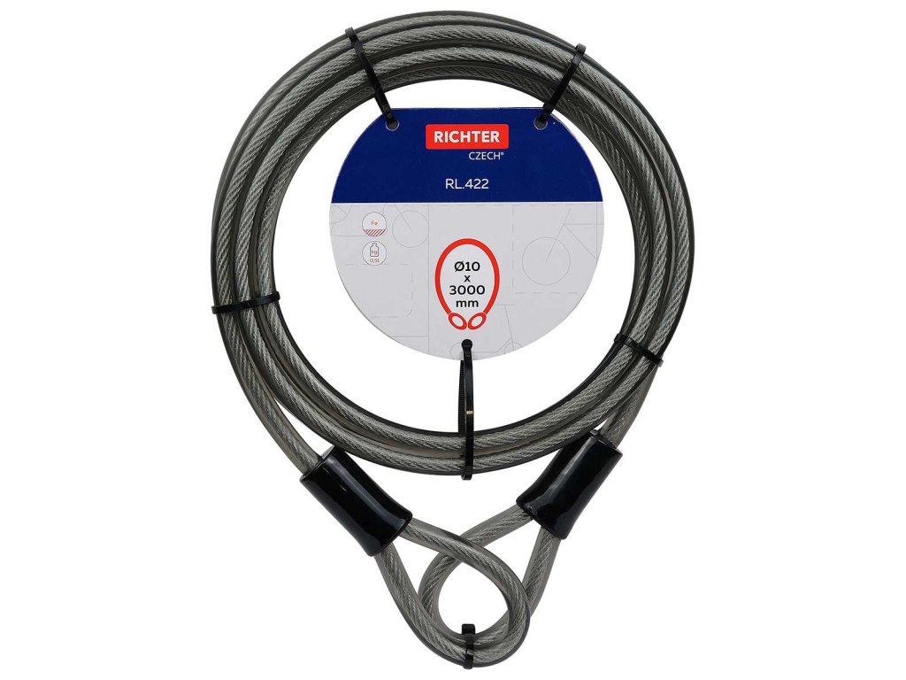 Lanko ocelove s okem RL422 d10x3000mm cerny a131430256 10638