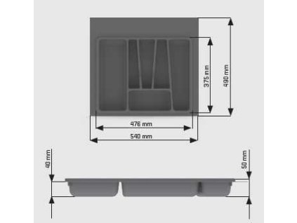Pribornik plast sedy 540x490 mm SAMET a15978404 10638