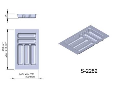 Pribornik plast sedy 290x490x55 mm 350 STARAX S 2282 G a24511398 10638