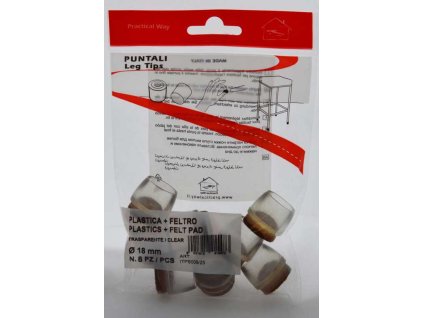 Kluzaky PW d18mm nasazovaci PVC filc 8 ks transparentni a44327659 10638