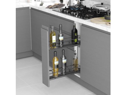 Plnovysuvny 2 kos STARAX lahvovnik antracit 200mm tlumenim BLUM pravy plne DNO 151x475x495mm S 2492 A a110427895 10638