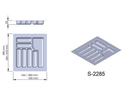 Příborník plast antracit 440x490x55 mm - 500 STARAX S-2285-A*