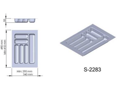 Příborník plast antracit 340x490x55 mm - 400 STARAX S-2283-A*