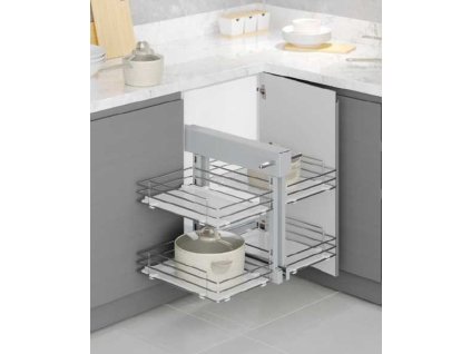 CORNER vysuvny system STARAX levy chrom plne DNO drevene bile 640x510x560mm S 3067 C a119530876 10638