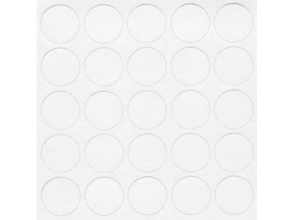 Samolepící krytka 14mm - 321 bílý lesk (25ks/plato)