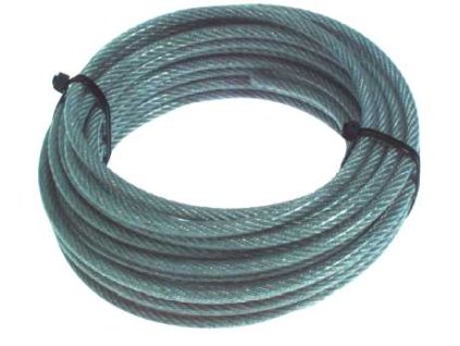 Lano ocelové, role v PVC 5/6mm (50m), nosnost 150kg 325971