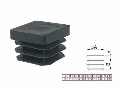 Ucpavka plastova ctvercova 80x80mm cerna a117668762 10638