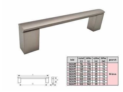 PORTA 532 542mm uchytka Ni brouseny a25117353 10638