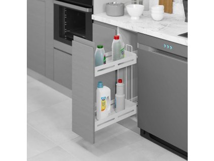 Plnovýsuvný 2 koš s tlumením STARAX Unique Box pravý bílý s výsuvy BLUM 250mm 203x475x525mm S-2444-UB-W