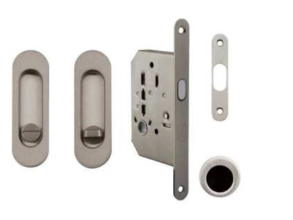 Sada na posuvne dvere FT WC oval zamek musle naprstek matny nikl ONS 125x40mm a112866479 10638