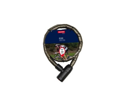 Zamek trubkovy na kolo a motocykl s osvetlenim RT 258 18x1000 CRN d18x1 000mm cerny 2kl a119891336 10638