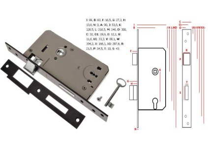 Zamek vratovy na O K Polsky 90 63 5 32mm levy a185609 10638