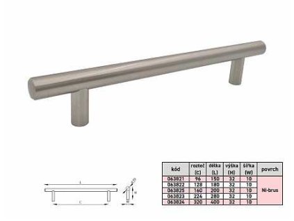 HRAZDA d10 224 280mm uchytka Ni brouseny a196112 10638